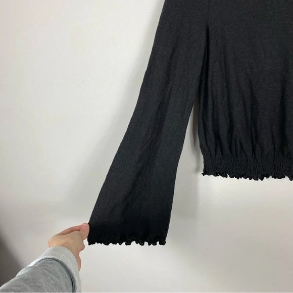 Madewell Texture&Thread Black Trumpet Sleeve Top - Picture 4 of 7